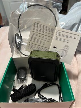 Rugged Portable Bluetooth Speaker in Olive Green with Carry Strap